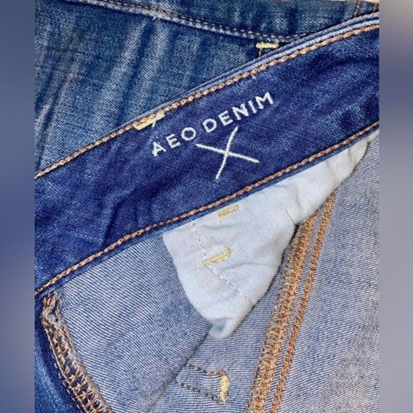 Women’s American Eagle hi-rise shortie AOE super stretch Jean shorts Sz 6 - Picture 6 of 13